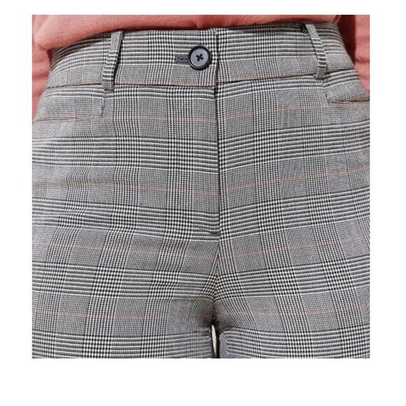 NWOT LOFT Plaid Gray High Rise Pants Trousers 8us Flare - Picture 4 of 15